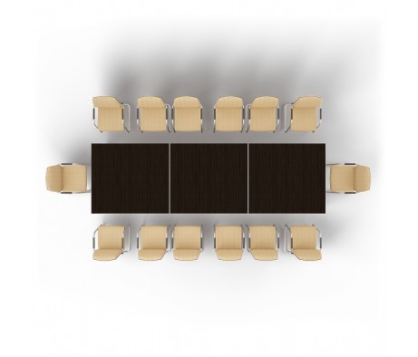 Стол 420х126х73,5 для совещаний модульный металлические опоры Multimeeting цвет венге